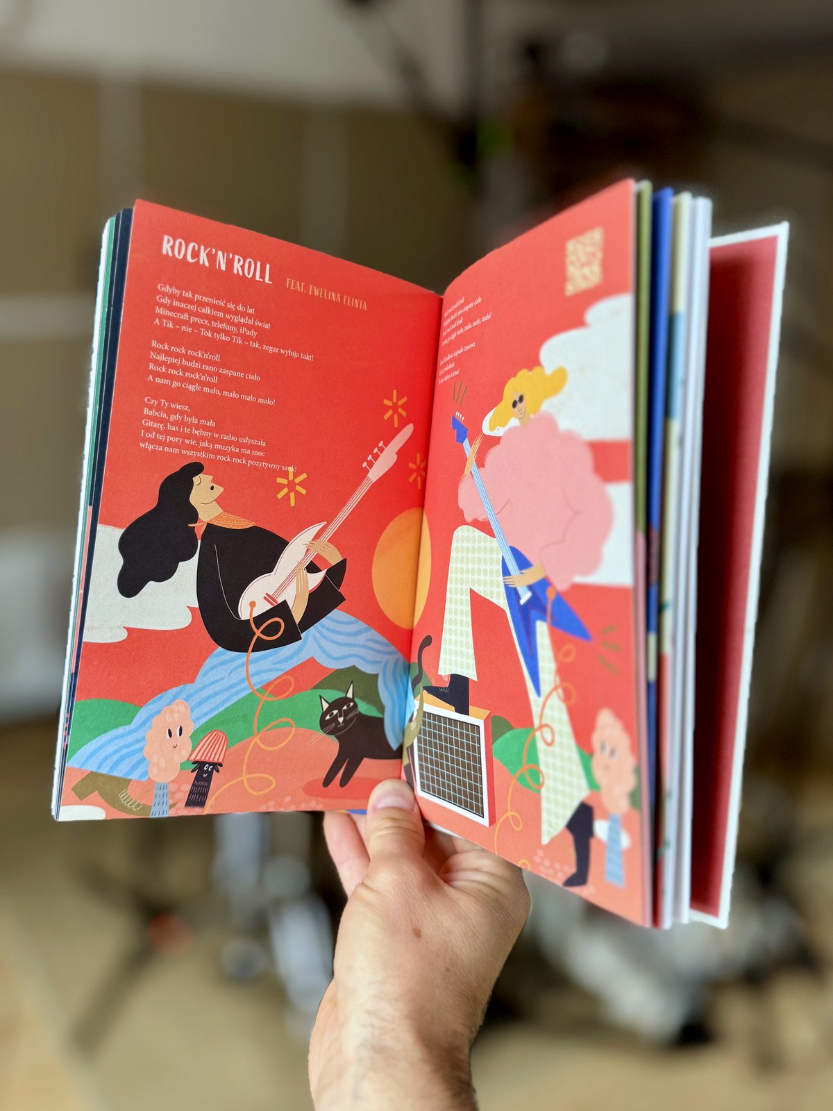 Rozkładówka z piosenką „Rock’n’roll” — ilustracja Malwiny Hajduk